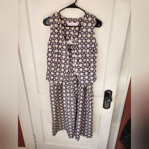 Lisa Says Gah VEST ONLY In Navy Daisy Gingham